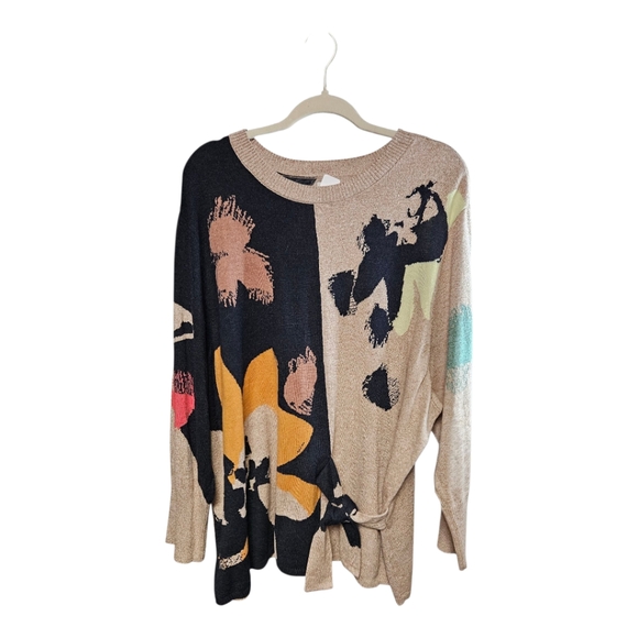 NIC+ZOE Blue and Tan Sweater - Picture 1 of 3
